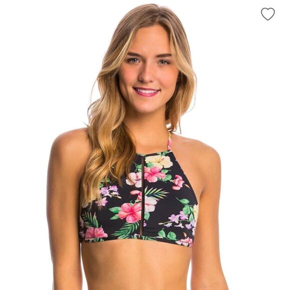 NWT RHYTHM SWIMWEAR TROPICS APRON BIKINI TOP SIZE LARGE - Picture 1 of 5